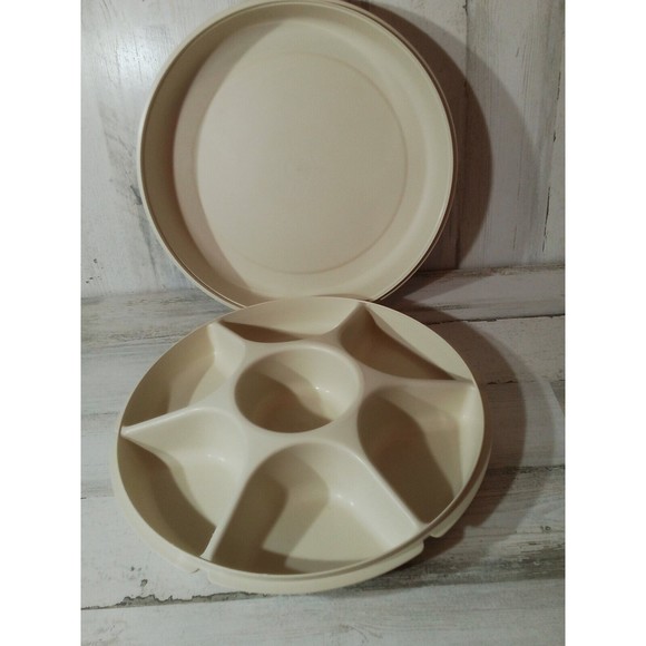 Tupperware Server Divided Dish Great For Parties Or Storage 2 Piece - Picture 12 of 16